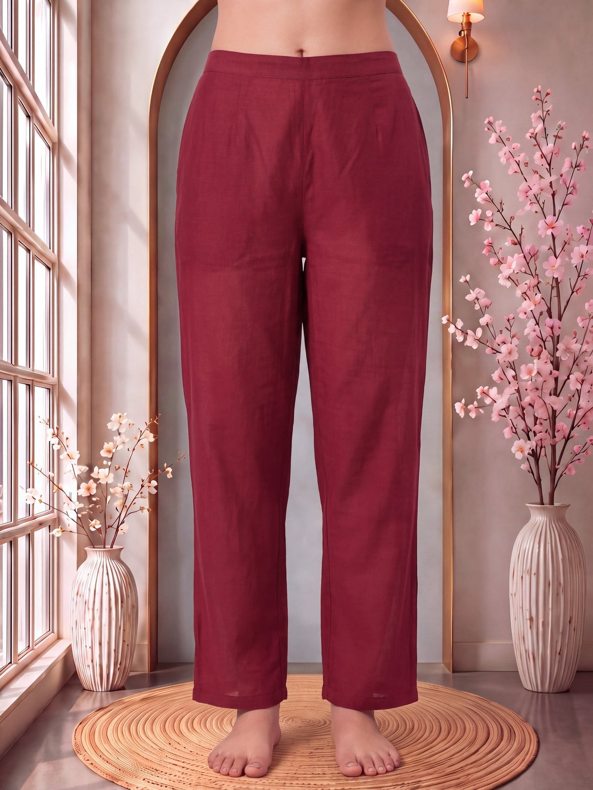 Mul Chanderi Pintuck Pleated Kurta Pant Dupatta Set