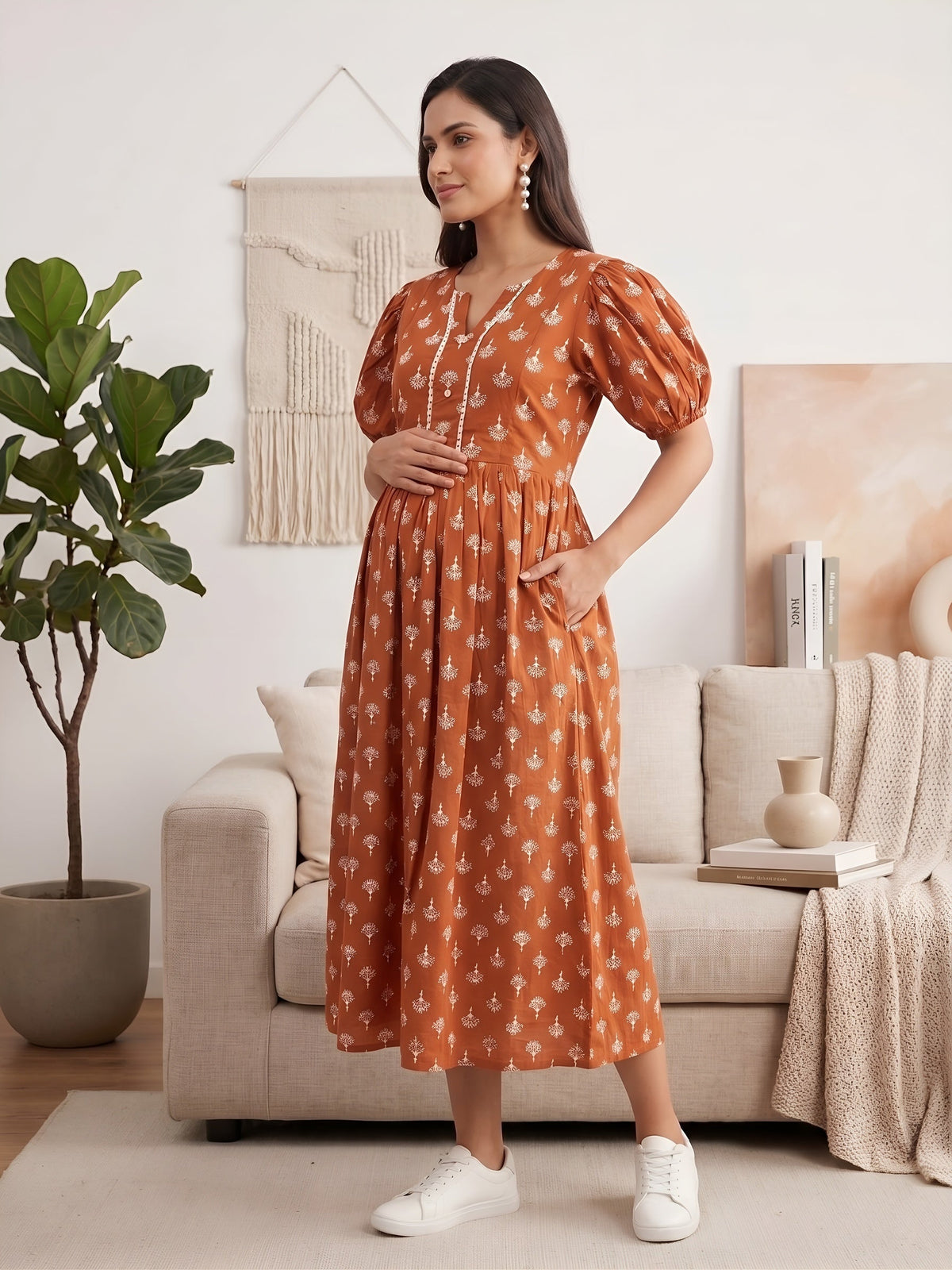 Printed Maternity Dress