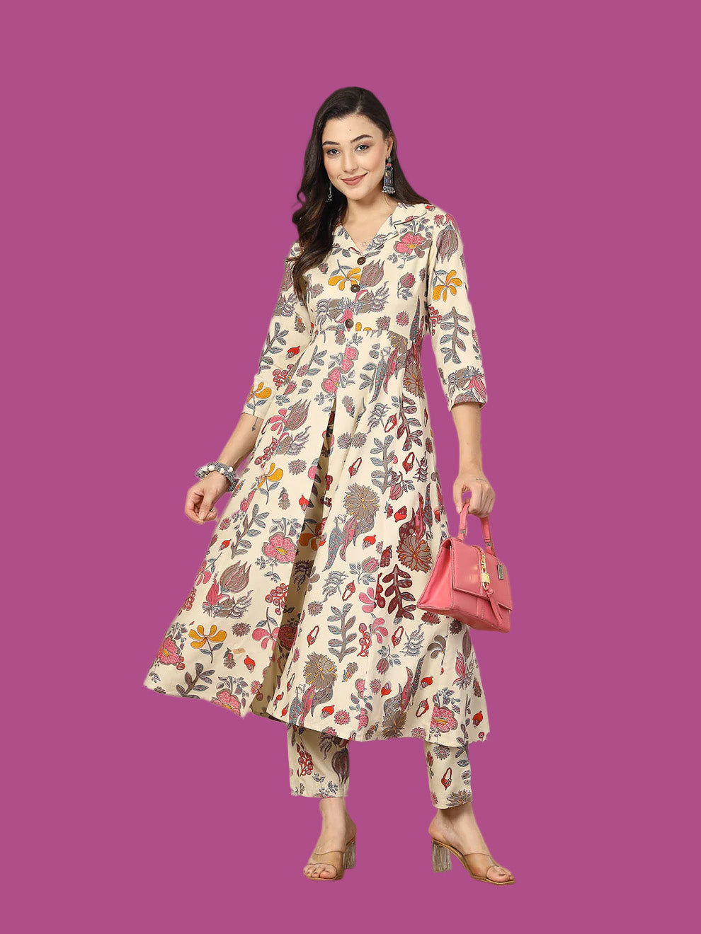Floral Printed Rayon A-Line Kurta Pant Set