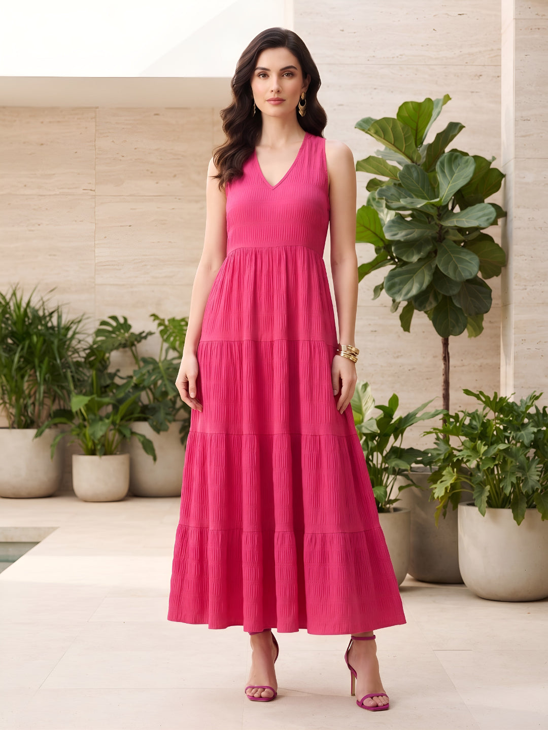 Solid Sleeveless Dress