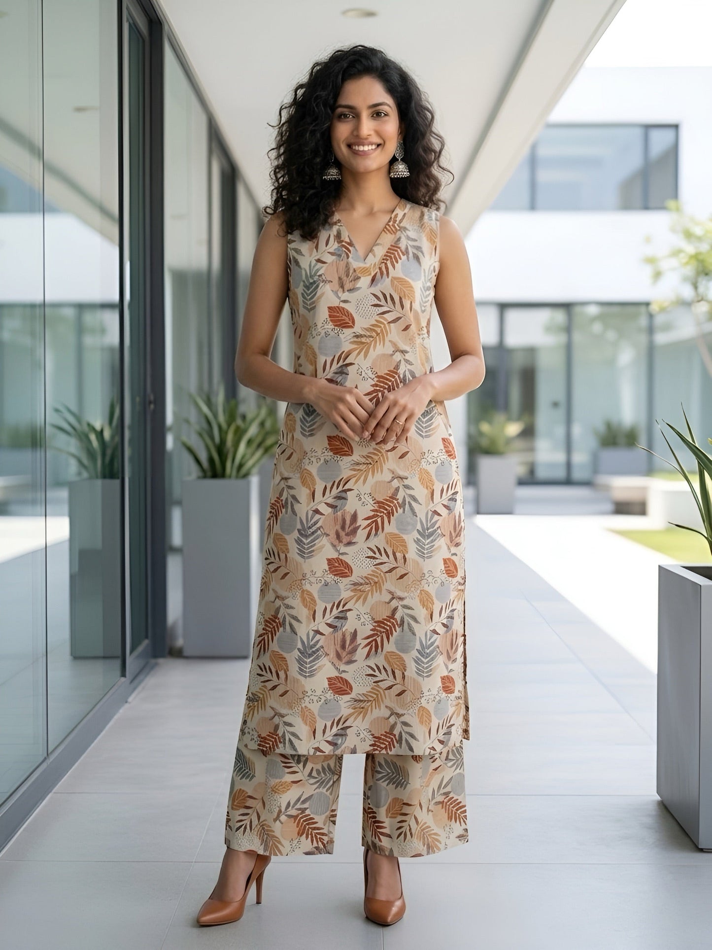 Printed Straight Kurta With Palazzo