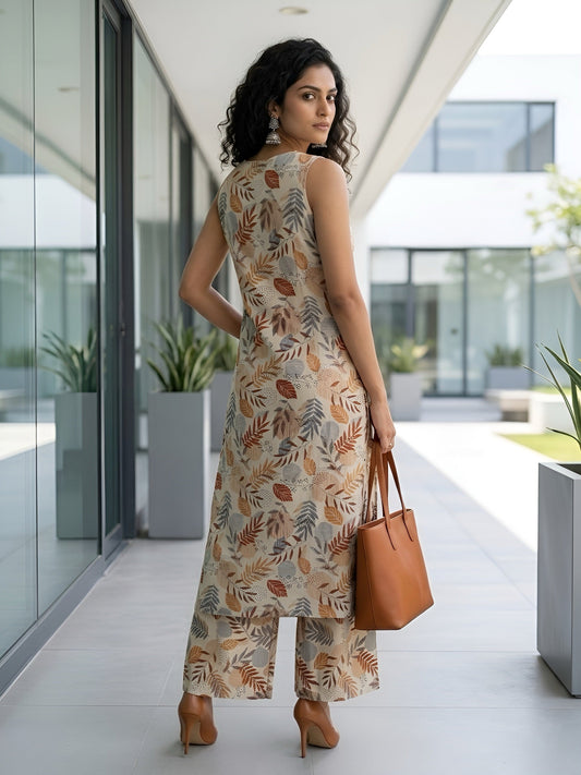 Printed Straight Kurta With Palazzo