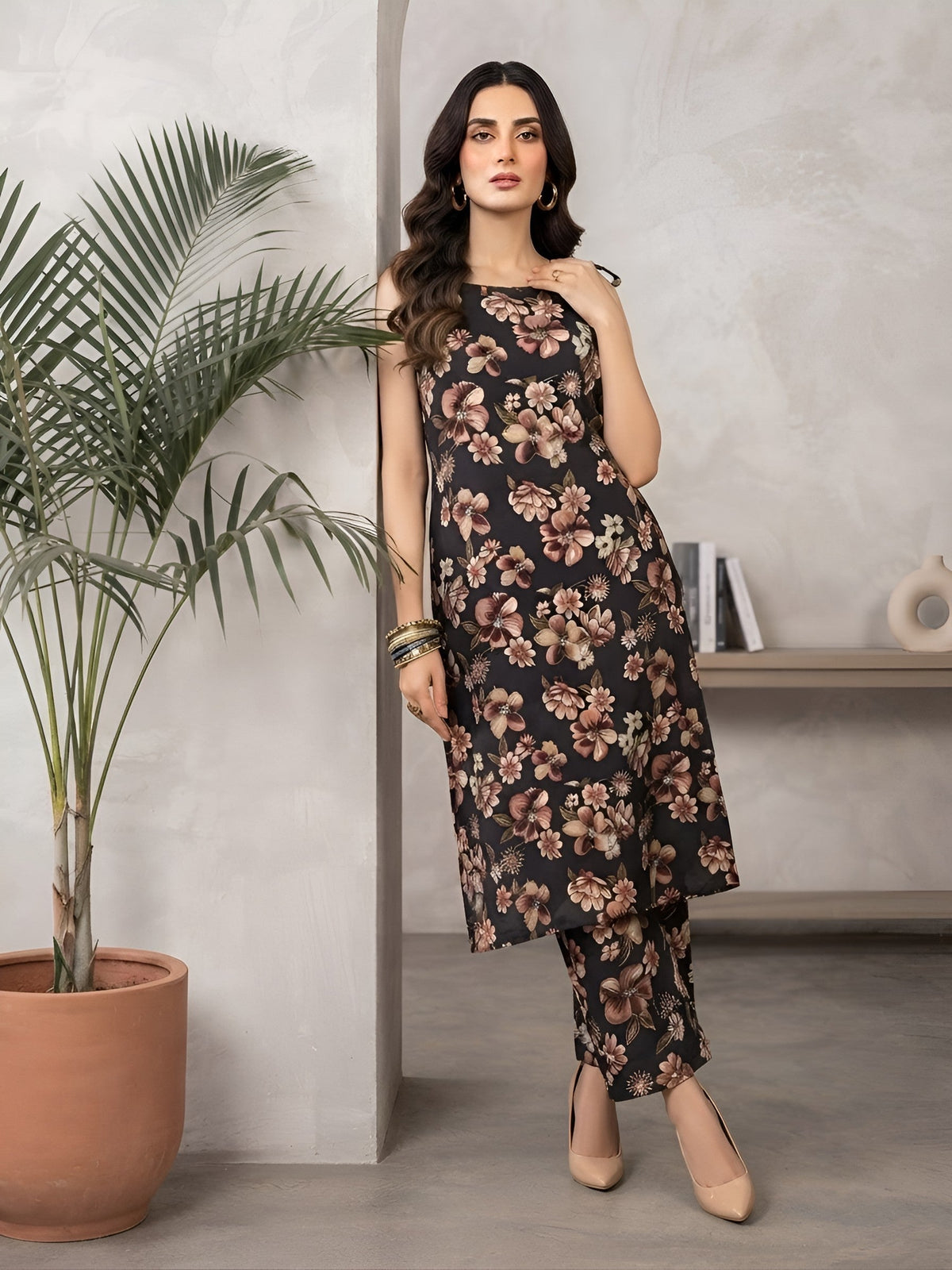 Printed Straight Kurta With Palazzo Set