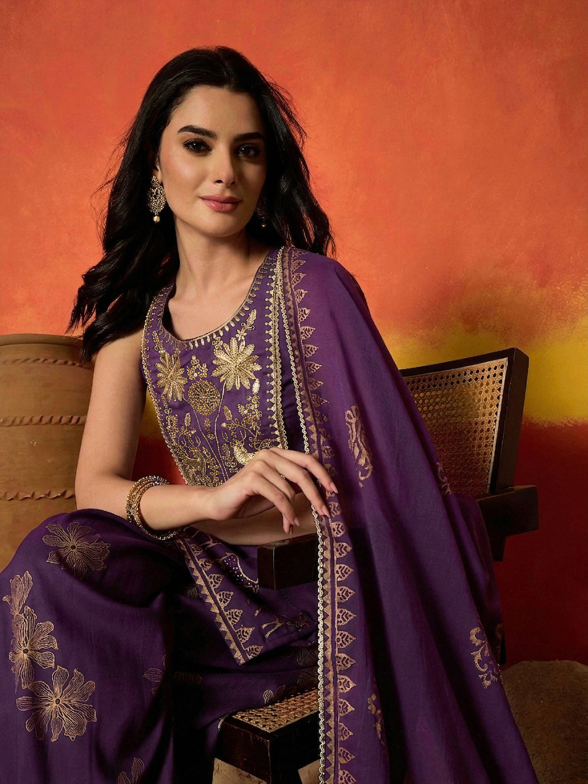 Solid & Embroidered Rayon Straight Kurti Farshi Salwar With Dupatta Dupatta