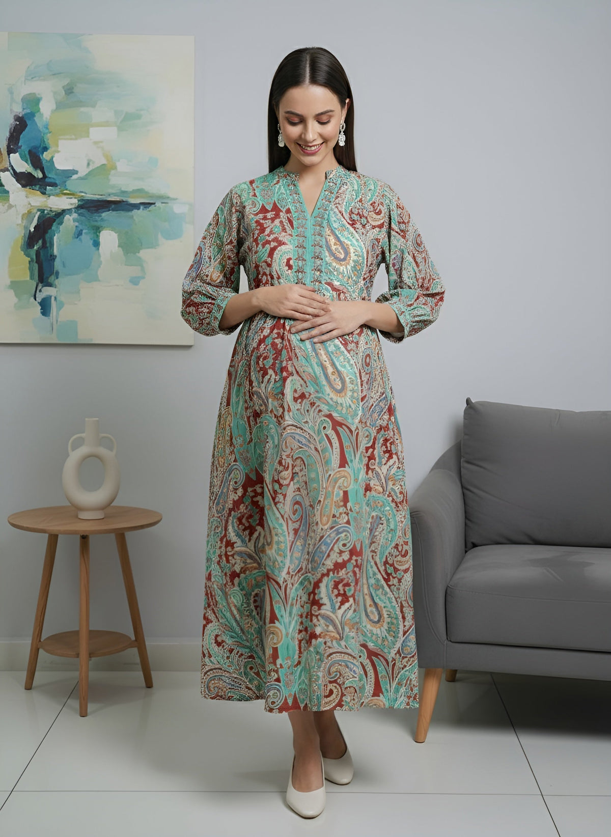 Printed Maternity Dress