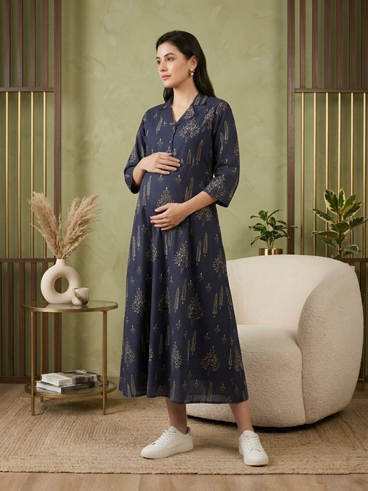 Printed Maternity Dress