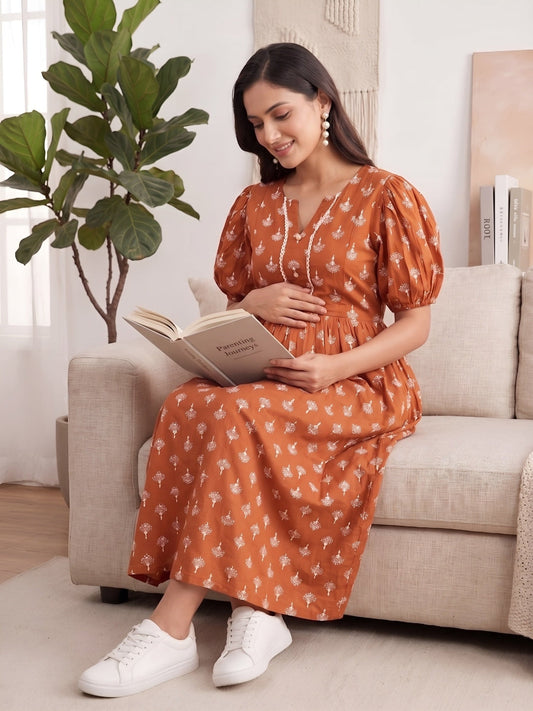 Printed Maternity Dress