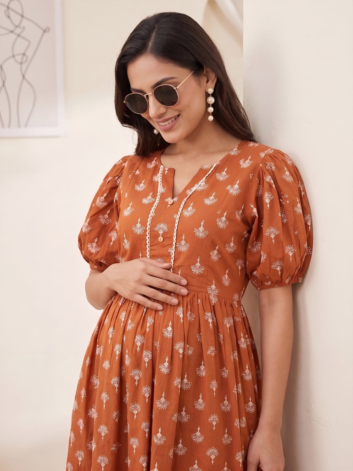 Printed Maternity Dress