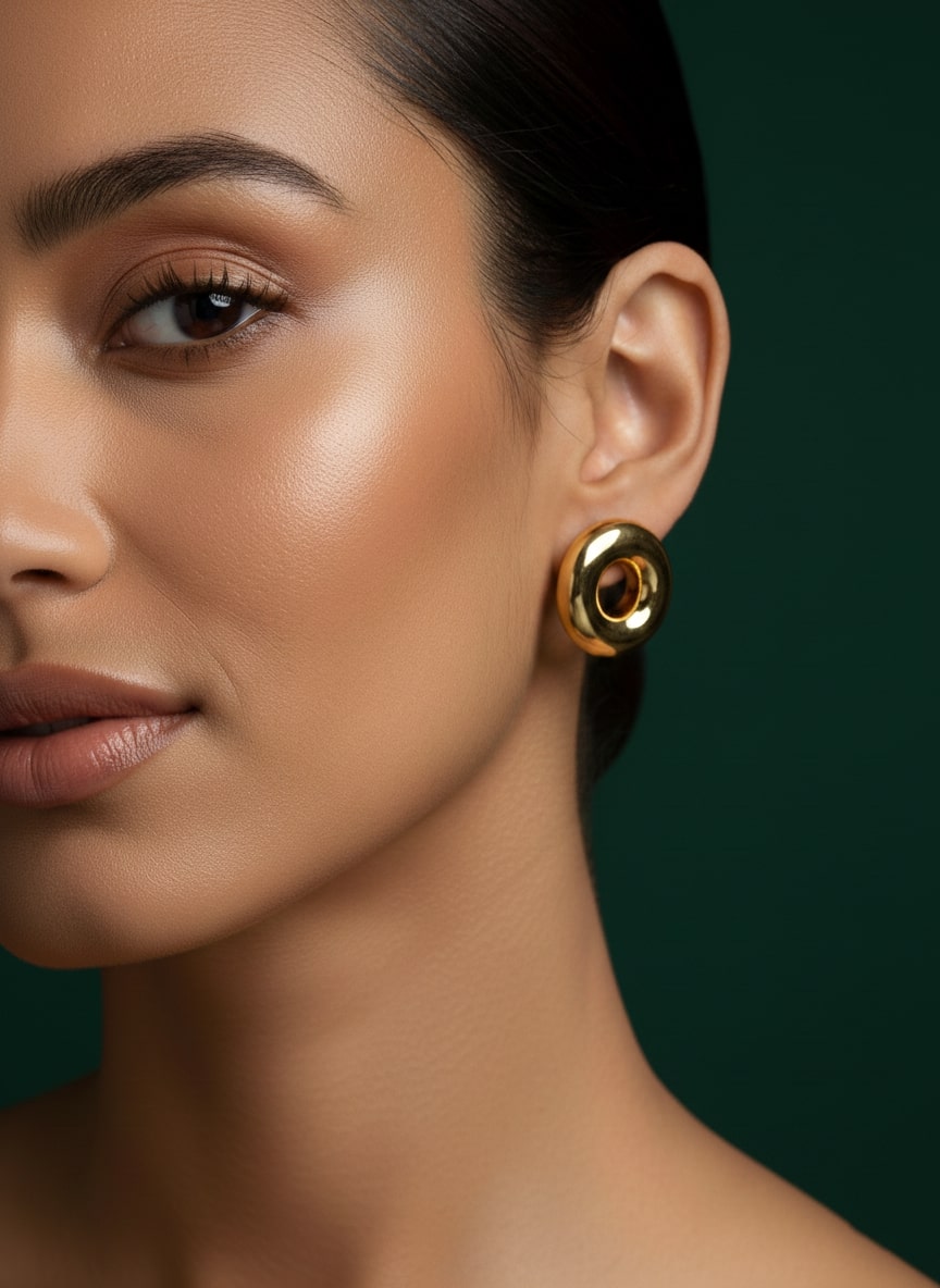 Golden Ring Studs